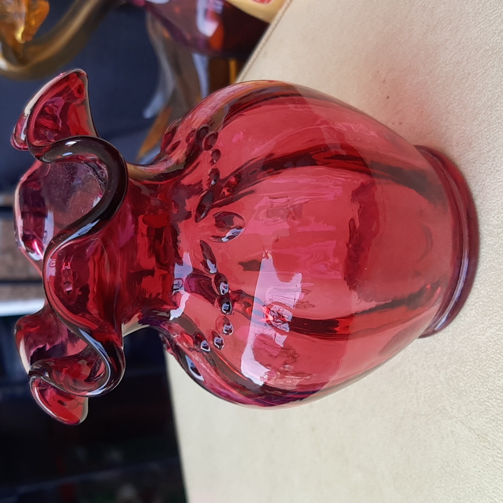 Vintage cranberry glass vase